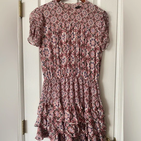 Rachel Zoe Dresses | Rachel Zoe Ruffle Silk Floral Dress | Color: Pink | Size: 4 | Jsaete's Closet Rachel Zoe Dresses | Rachel Zoe Ruffle Silk Floral Dress | Color: Pink | Size: 4 | Jsaete's Closet